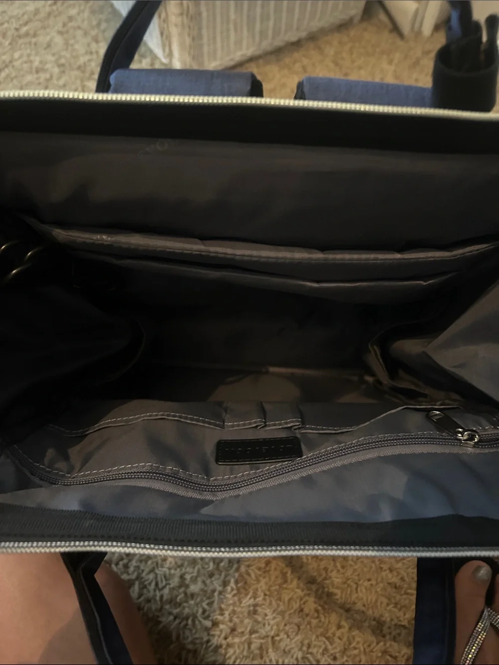 Lovevook Navy Men's Backpack with Gold Accents